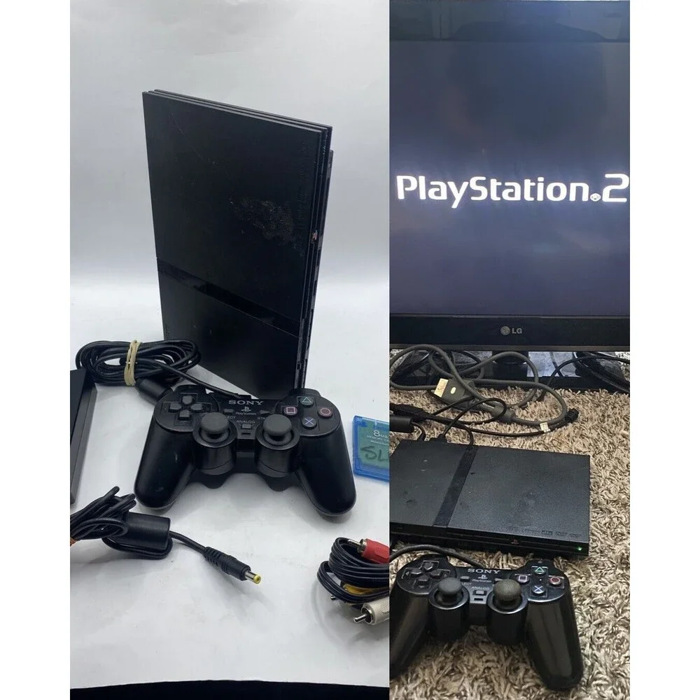 Sony PlayStation 2 Slim Console Black with Controller